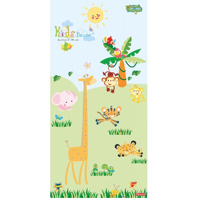 پوستر دیواری اتاق کودک دیف طرح حیوانات جنگل استوایی / 50207