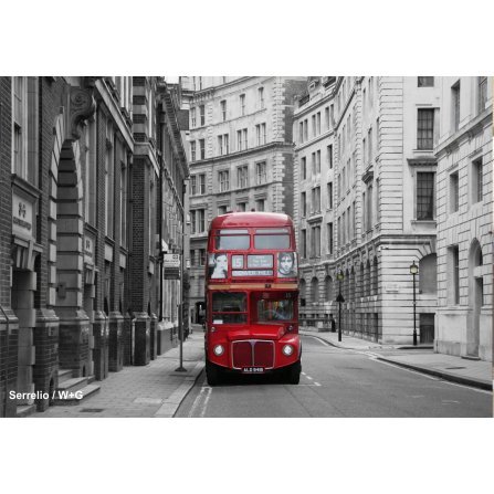 پوستر 8 تکه سیاه و سفید اتوبوس دو طبقه لندن / 97290 پوستر دیواری نوجوان و بزرگسال