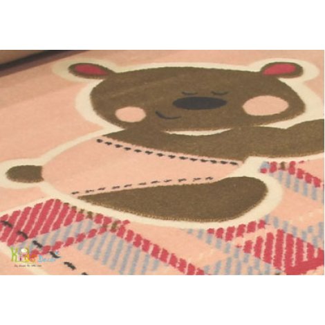 فرش اتاق کودک طرح خرس تدی صورتی /  90115008- TEDDY PINK پرده و فرش فرانسوی اتاق کودک -  www.ninicenter.ir