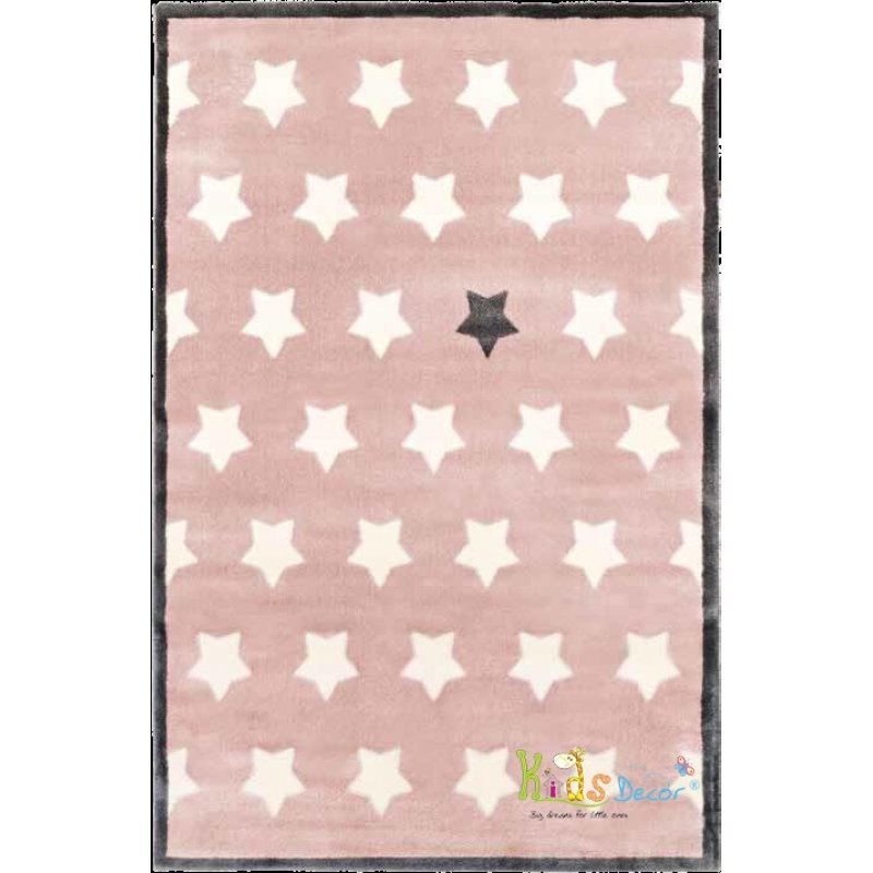 فرش اتاق کودک و نوجوان طرح ستاره صورتی / 90216000 - PIRINEO PINK