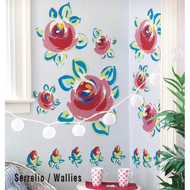  نقاشی دیواری باغ گل های رز/ 15220 استیکر، برچسب قابل جابجایی