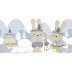 حاشیه ( بوردر ) کاغذ دیواری اتاق کودک ایتالیایی طرح خرگوش ، رنگ آبی ( بی بی لندیا ) / 5496