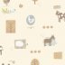 کاغذ دیواری طرح مزرعه  ( گاو ، موش ، بره  و ... ) رنگ کرم (هوپلا) / DL 30718