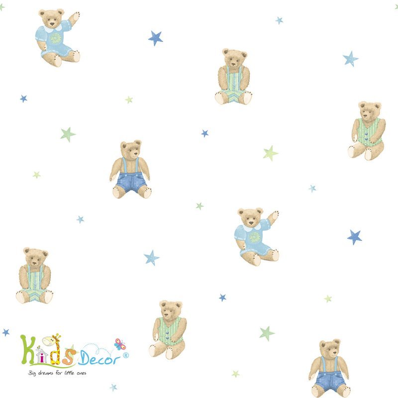کاغذ دیواری طرح خرس و ستاره  (تاینی تاتز) / G45159 کاغذ دیواری اتاق کودک