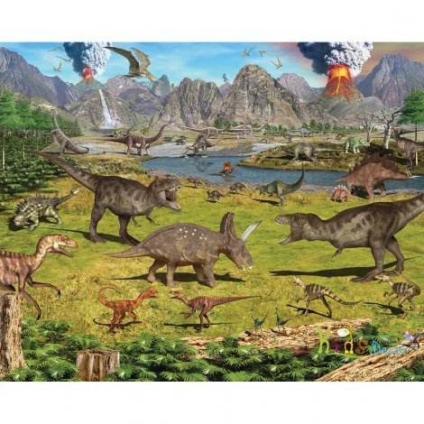 پوستر سرزمین دایناسورها / 40120 پوستر اتاق کودک، کاغذ دیواری پوستری