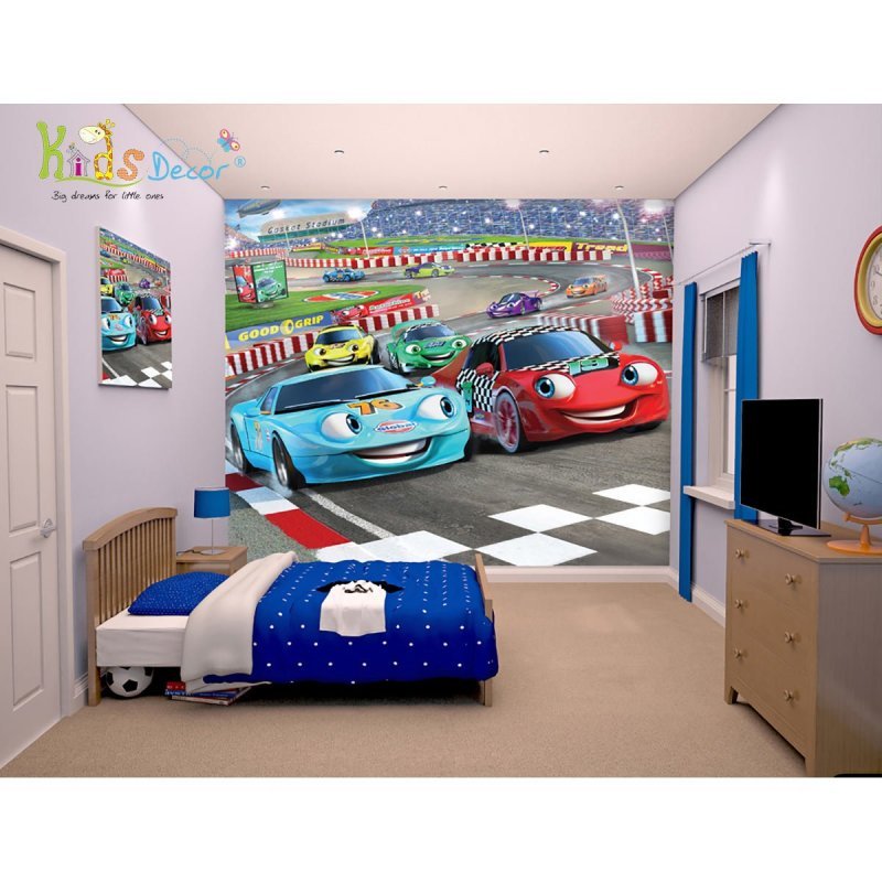 پوستر دیواری اتاق کودک ماشین های مسابقه /  40106 