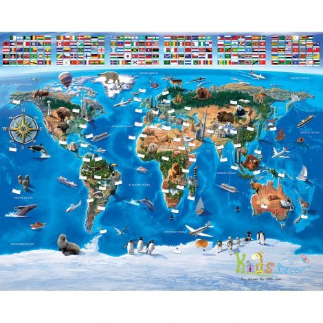 پوستر نقشه دنیا – 40724/41851 پوستر اتاق کودک، کاغذ دیواری پوستری