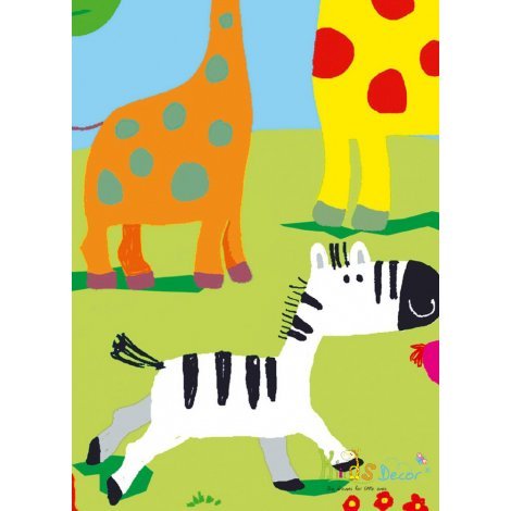 پوستر دیواری ( کاغذ دیواری سه بعدی ) اتاق کودک حیوانات خندان جنگل / 418 پوستر اتاق کودک، کاغذ دیواری پوستری