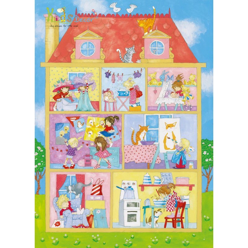 پوستر دیواری ( کاغذ دیواری سه بعدی ) اتاق کودک دنیای دختران / 427