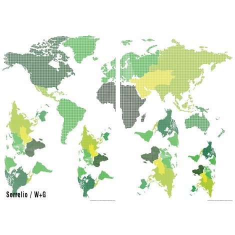 استیکر نقشه دنیا- 74108 استیکر- برچسب قابل جابجایی