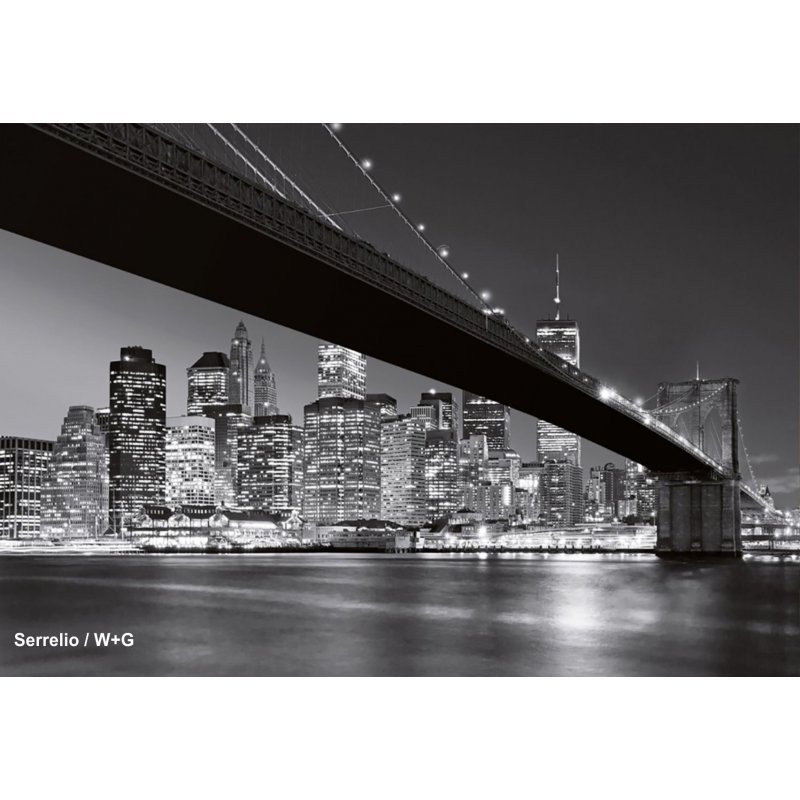 پوستر دیواری ( کاغذ دیواری سه بعدی ) 8 تکه سیاه و سفید پل بروکلین -119/140