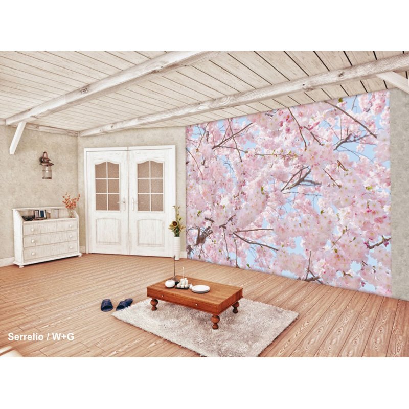پوستر دیواری ( کاغذ دیواری سه بعدی ) 8 تکه شکوفه های درخت گیلاس / 155 
