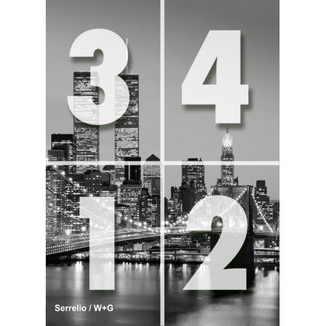 پوستر 4 تکه سیاه و سفید پل بروکلین و شهر نیویورک - 388/417  پوستر دیواری نوجوان و بزرگسال