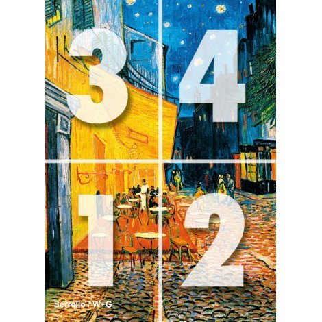 پوستر 4 تکه نقاشی رنگ روغن تراس در شب ونگوک /  420  پوستر دیواری نوجوان و بزرگسال