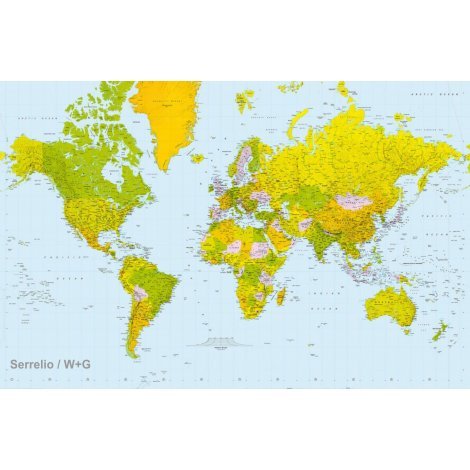 پوستر دیواری ( کاغذ دیواری سه بعدی ) 1 تکه نقشه جهان  / 624 