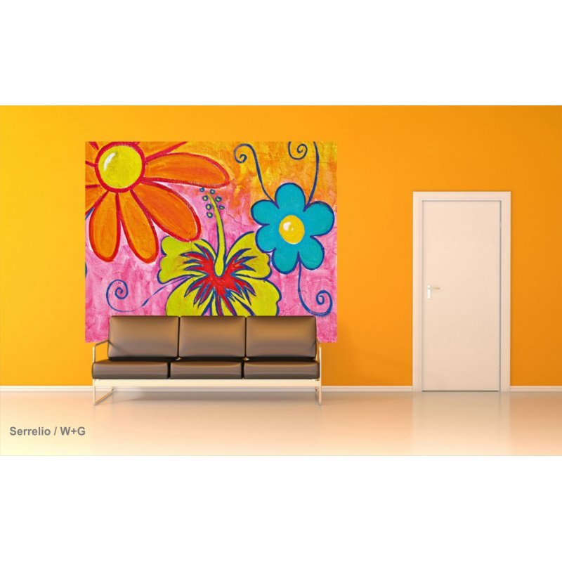 پوستر دیواری ( کاغذ دیواری سه بعدی ) 4 تکه گل های بهاری / 904 