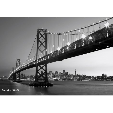 پوستر دیواری ( کاغذ دیواری سه بعدی ) 8 تکه سیاه و سفید پل سانفرانسیسکو / 958